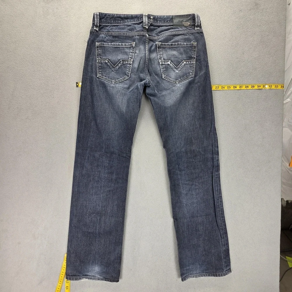 Diesel Jeans Mens 31x32 Blue Larkee Regular Straight Button Fly Dark Wash 0088Z